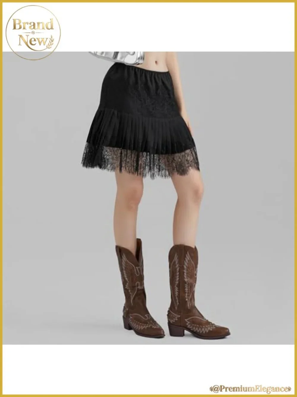 Women Lace Mini Skirt Low Rise Half Slip Ruffle Layered Flowy Y2K Short Skirt